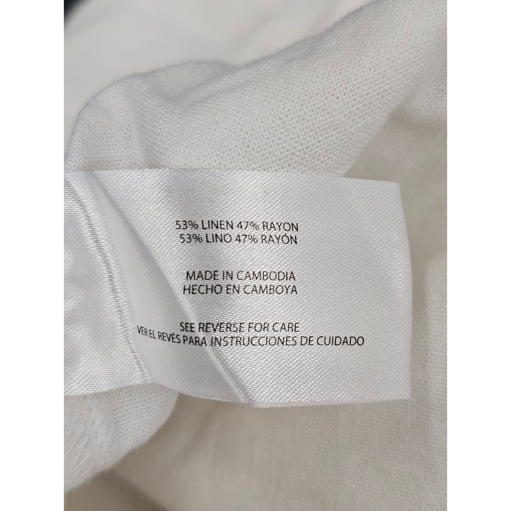 Gap Womens Wide Leg Linen Pants White Linen Blend Relaxed Size Medium - Picture 5 of 6